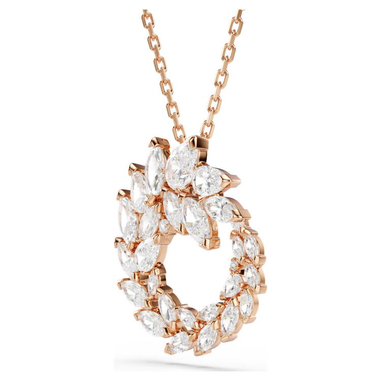 Mesmera pendant Marquise cut, White, 18K rose gold finish